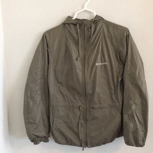 Columbia rain jacket in taupe color